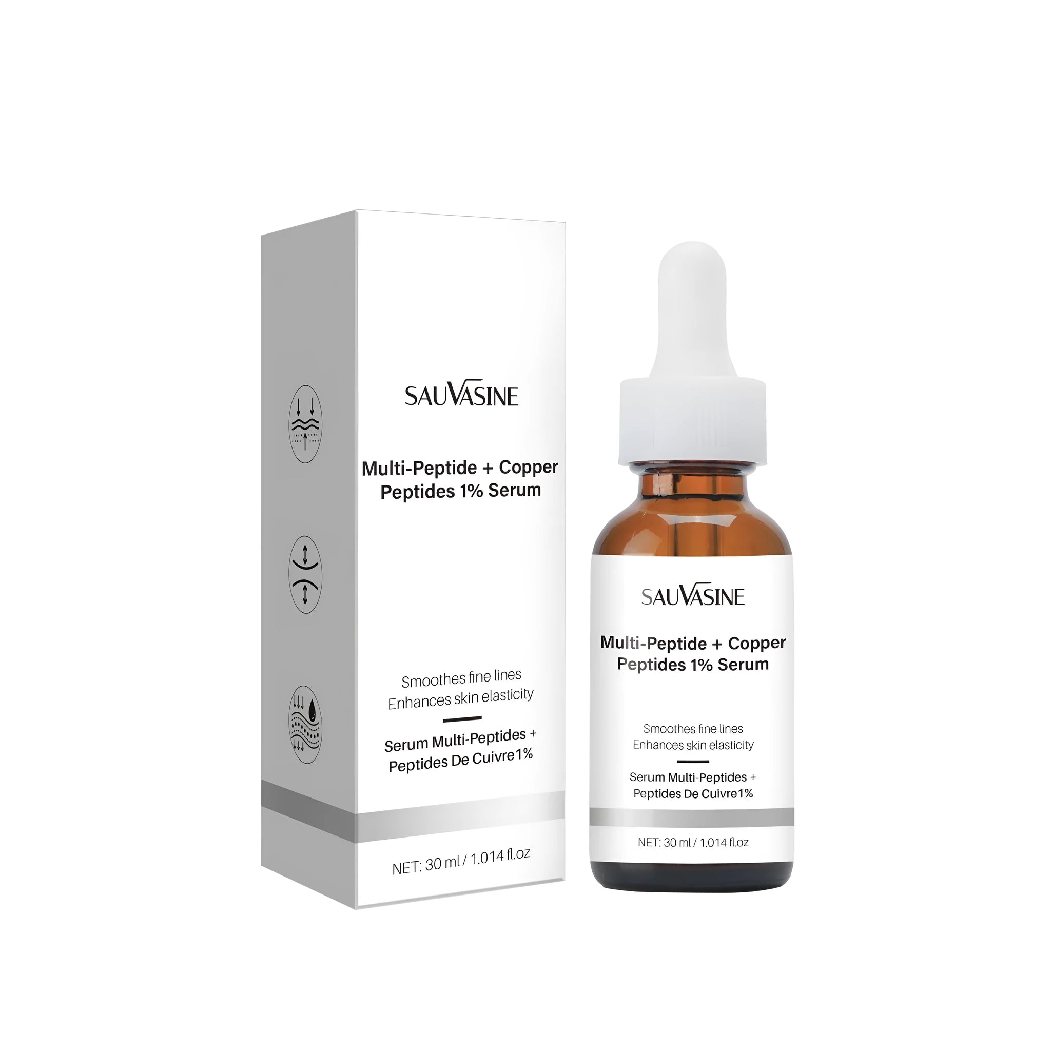 30ml bottle of moisturising anti-ageing facial oil with a dropper for targeted wrinkle treatment.