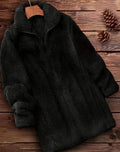 Double-sided velvet fleece coat in black, navy blue or khaki colours with fleece lining