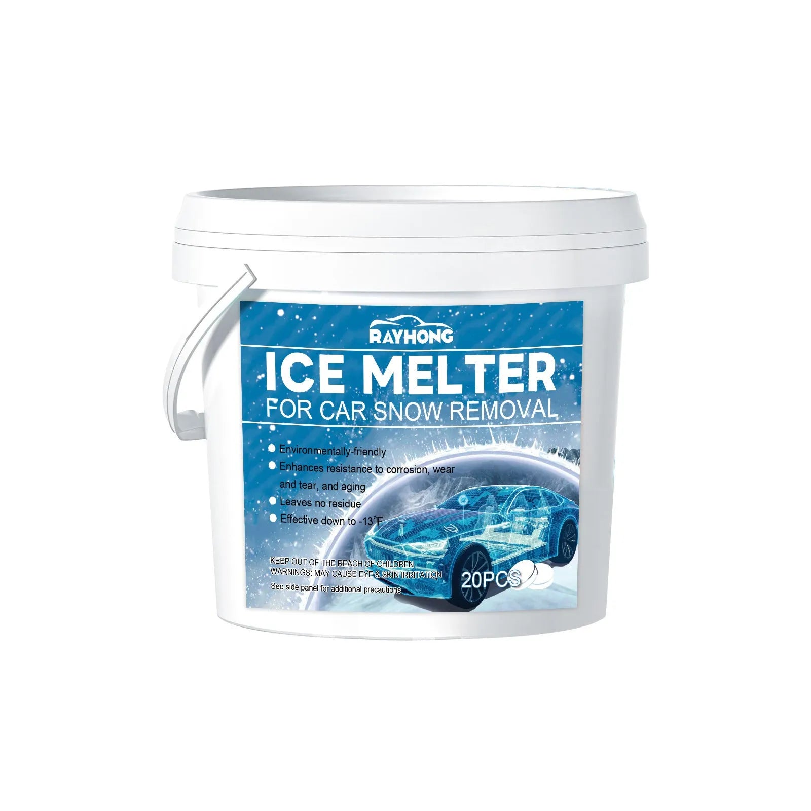 Pack of 20 car snow melting effervescent tablets for winter windscreen deicing
