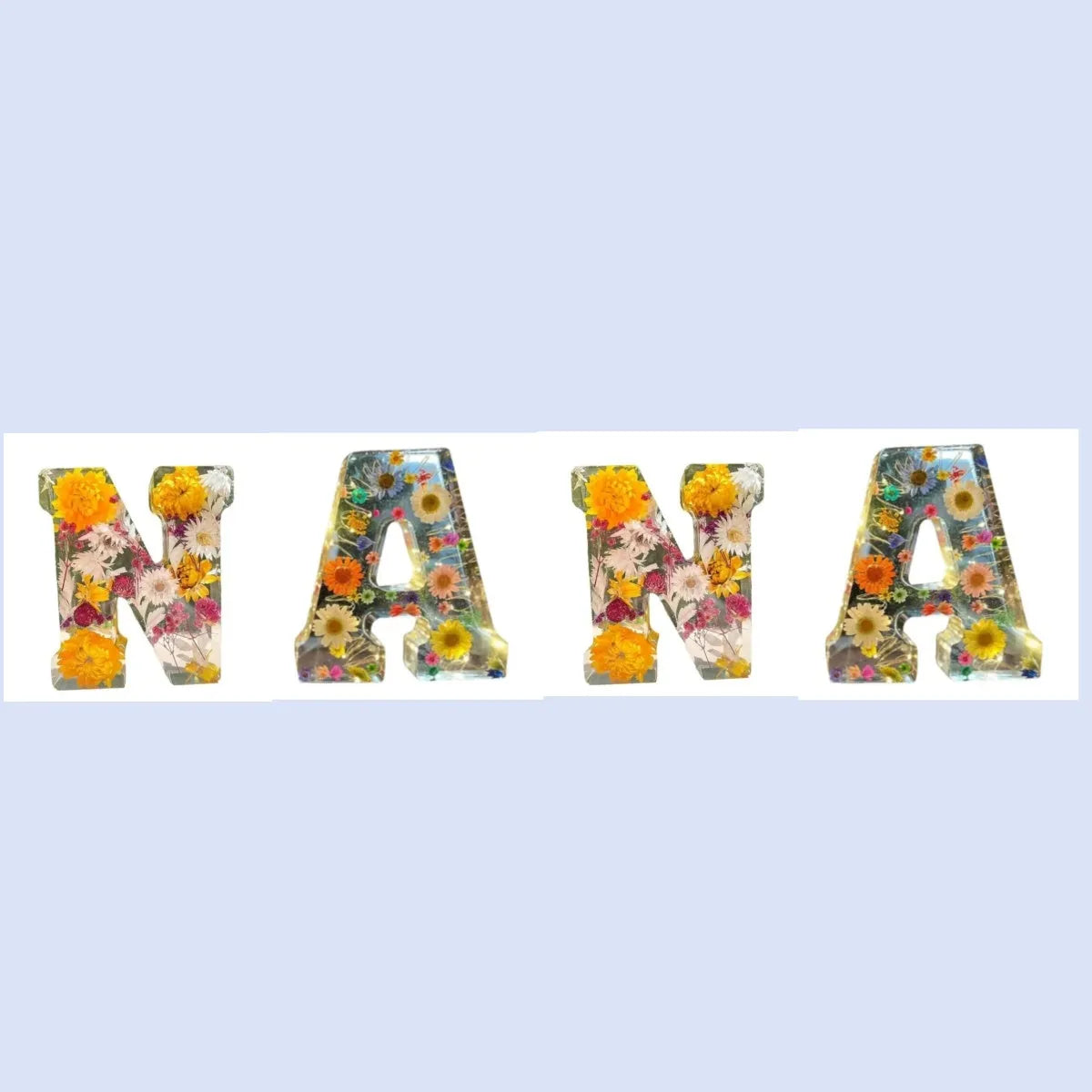 Transparent resin night light ornament with custom letter design 15cm square modern simplicity