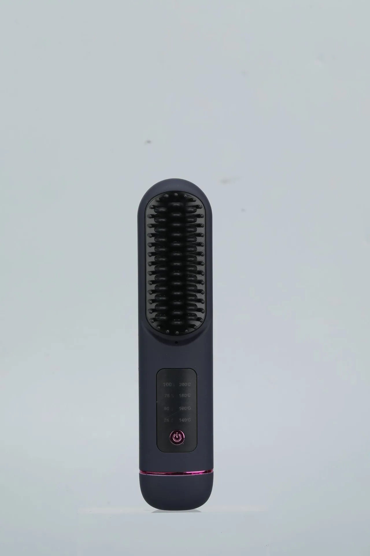 Portable negative ion hair straightening comb in blue, grey, or white.