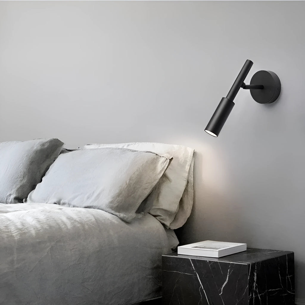Modern wrought iron wall lamp in black or white with three colour light options