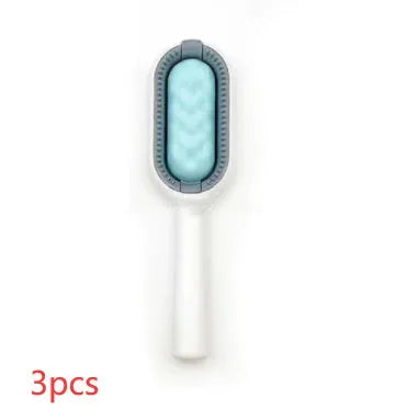 Green plastic pet hair removal comb with disposable adhesive wipes for cats and dogs