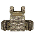 Men's camouflage polyester tactical vest for outdoor training and shooting sports.