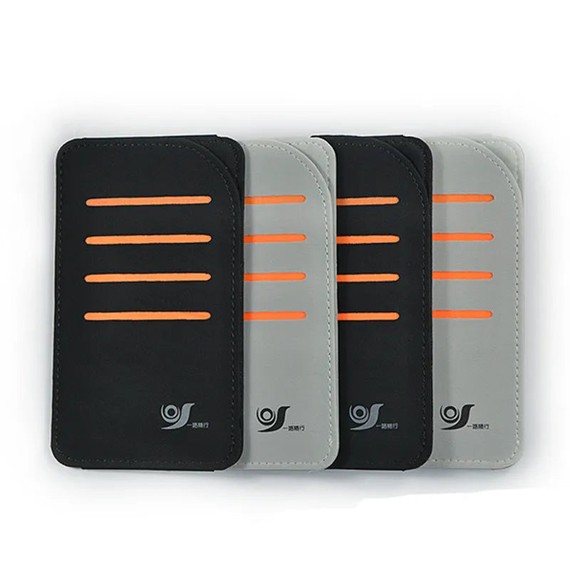 4-piece grey car card sun visor set and a vehicle-mounted storage bag laid out.
