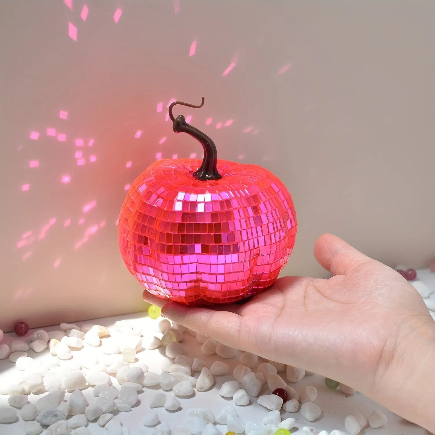 Chinese style mirrored glass pumpkin ornament for Halloween decorations in multiple sizes