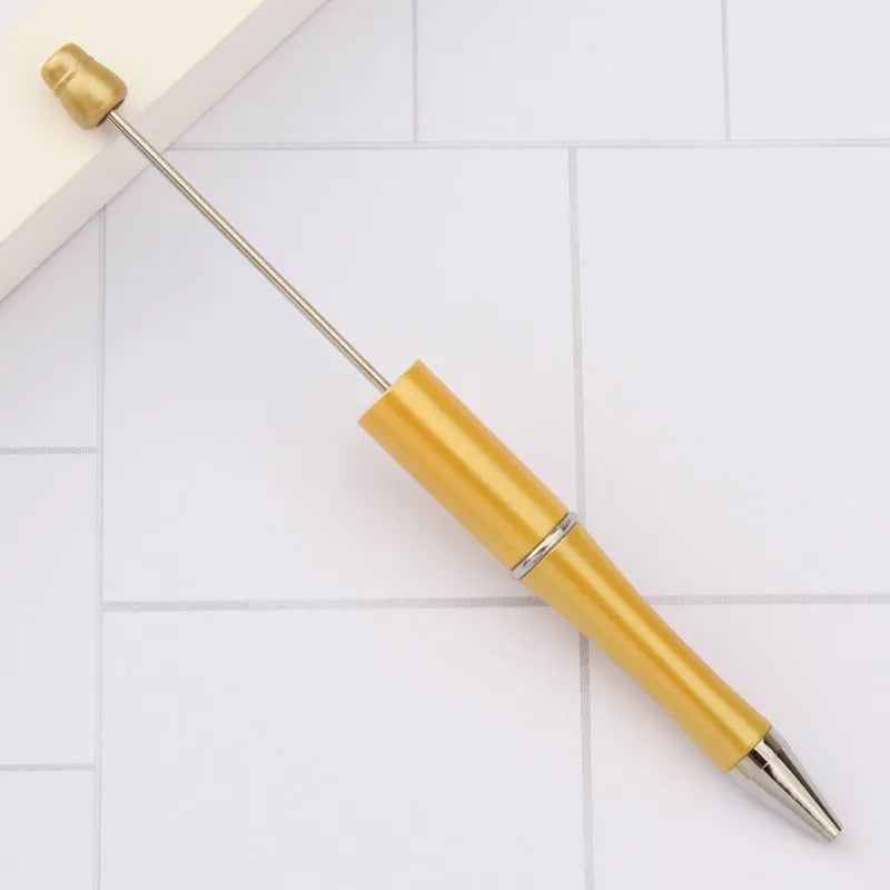 Creative plastic beaded ballpoint pen with spinning chain in multiple colour options