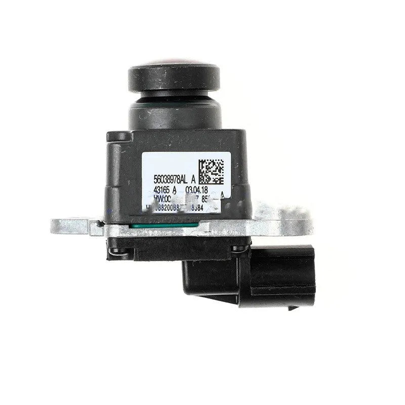 Black plastic rear view reversing camera for Dodge Ram trucks on a white background.