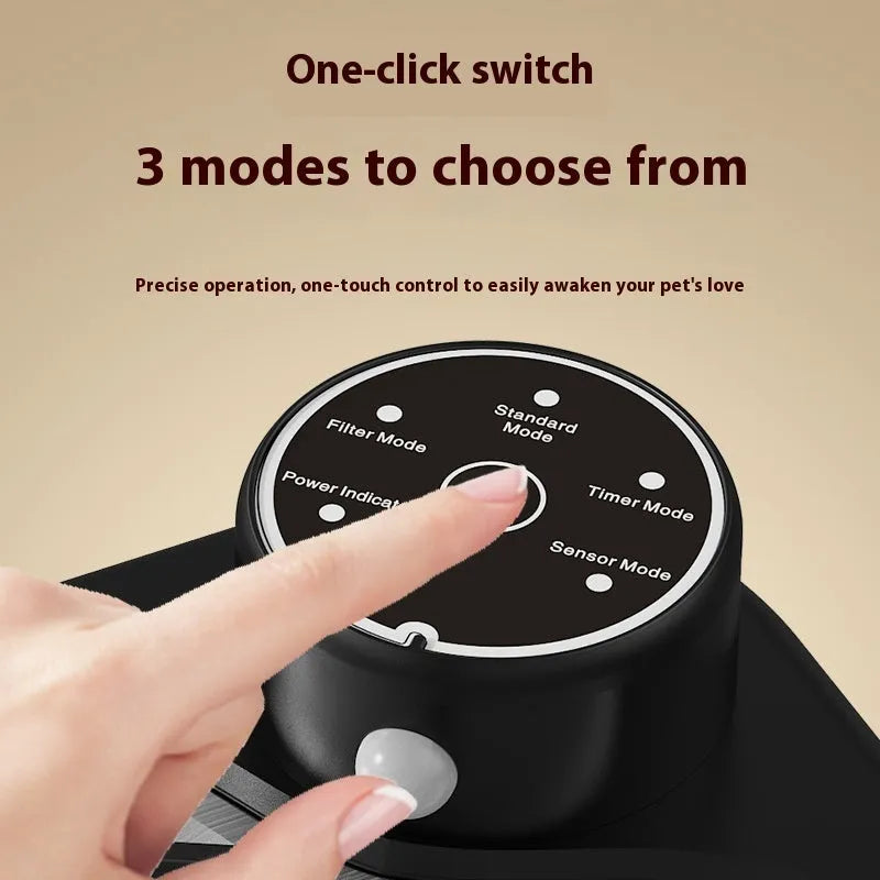 Stainless steel pet water dispenser with wireless induction automatic water outlet for dogs and cats, black or white