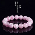 Grandmother crystal bracelet with polished geometric beads in purple on a wrist.