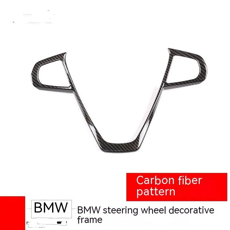Carbon fibre pattern button frame decoration for BMW steering wheel with Type A button box configuration