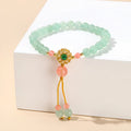 Green natural crystal bracelet with fresh Chinese style design, handcrafted for women