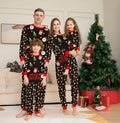 Family Christmas matching pajamas set in 95% cotton with plaid and cartoon designs for parents, children, and dogs