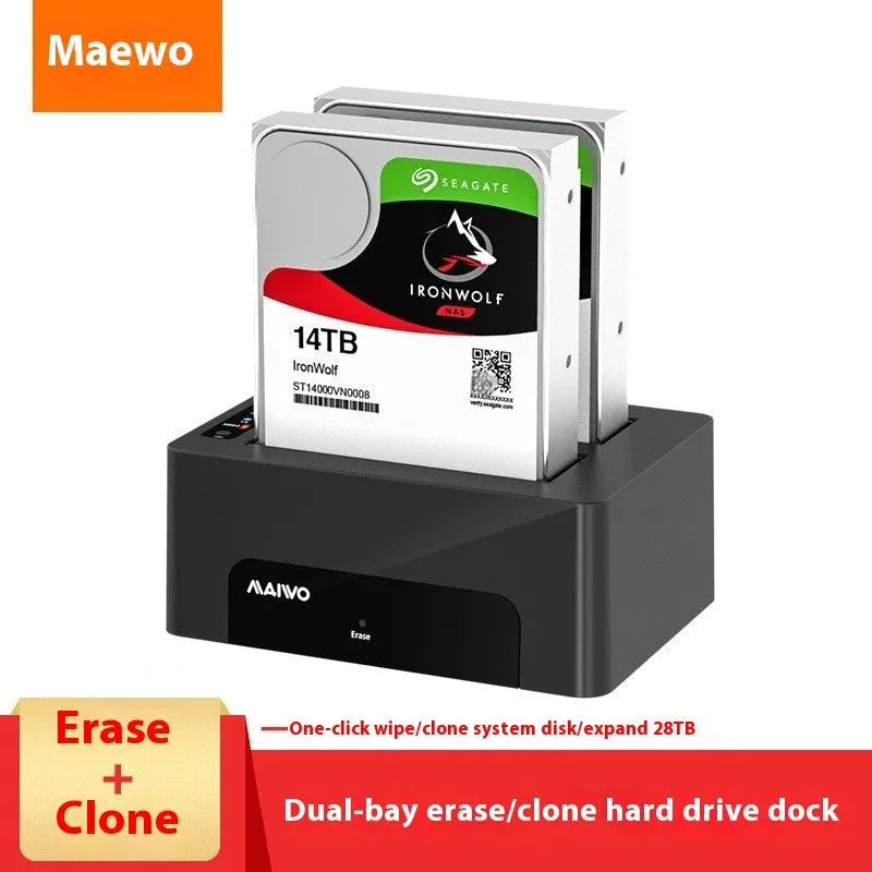 K3082 dual-disk hard disk dock for 2.5 and 3.5-inch SATA drives, ABS plastic housing