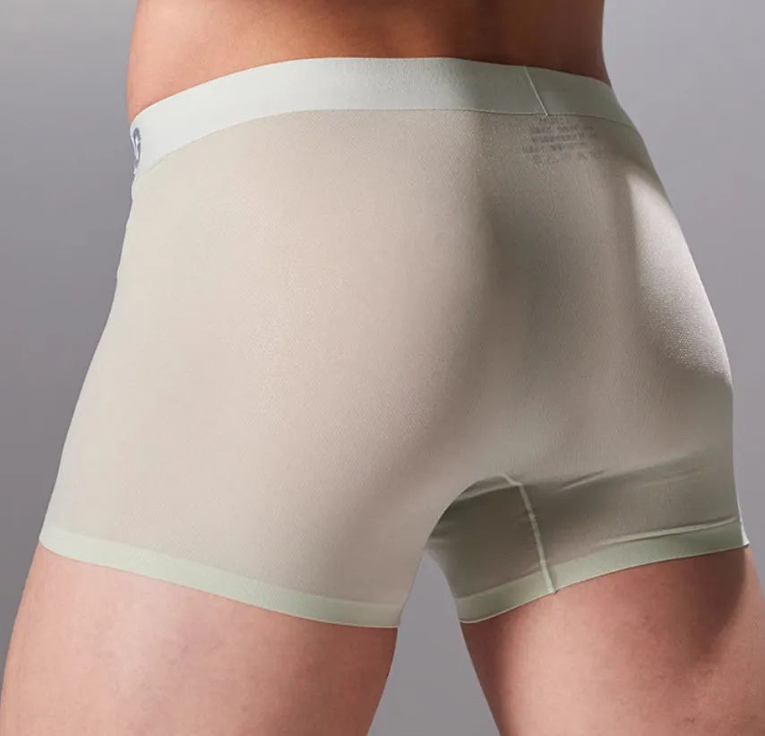 Men's seamless lightweight fitness shorts in blue, shown flat to highlight the absence of seams.