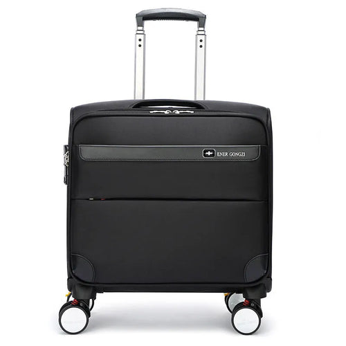 18-inch black Oxford cloth business suitcase with universal wheels for travel