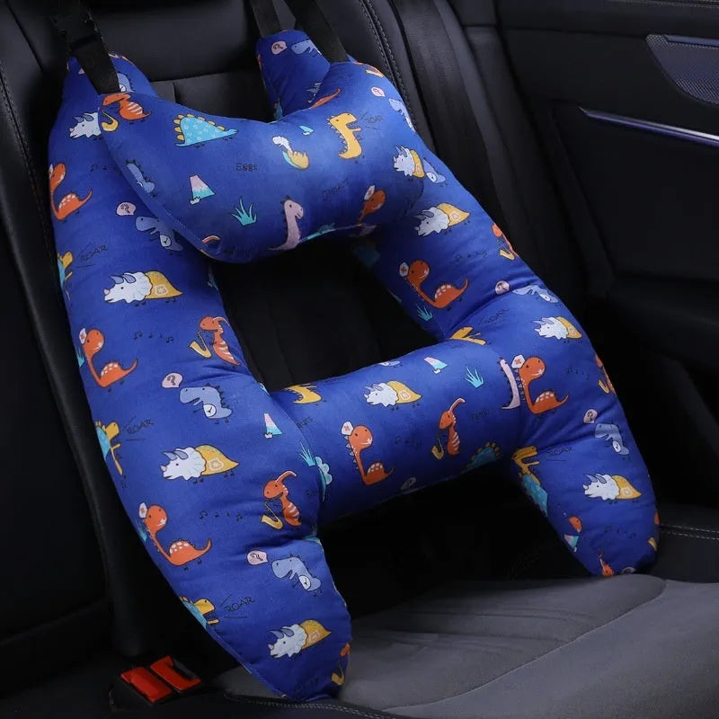 55x70cm car sleeping pillow with printed pattern on pearl cotton fill