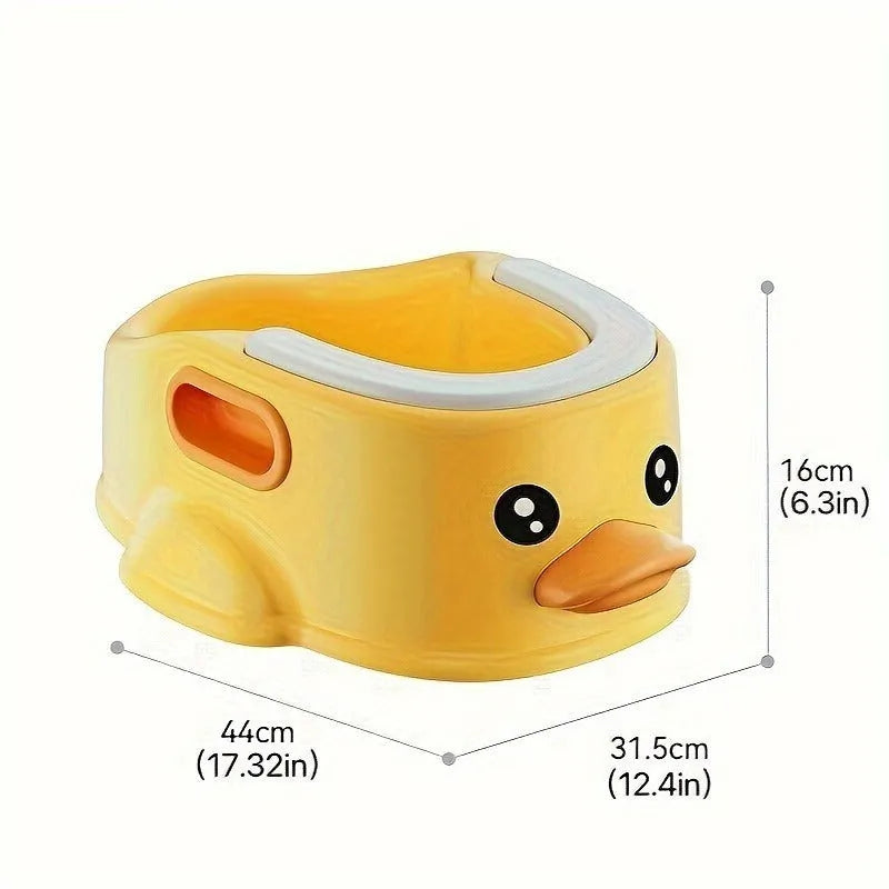 Blue PVC duck-shaped bathtub for washing a dog or cat