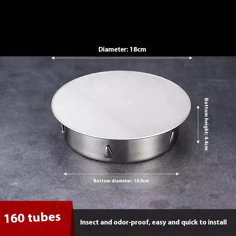 Stainless steel deodorant floor drain with modern design and 160mm fitting size