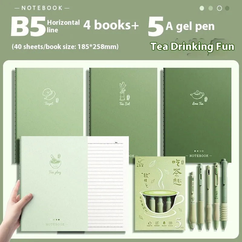Pack of four gradient colour creative trend notebooks with 60 sheets of 75g wood-free paper each
