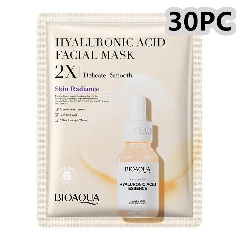 Single collagen facial sheet mask with 30g of clear gel on white background.