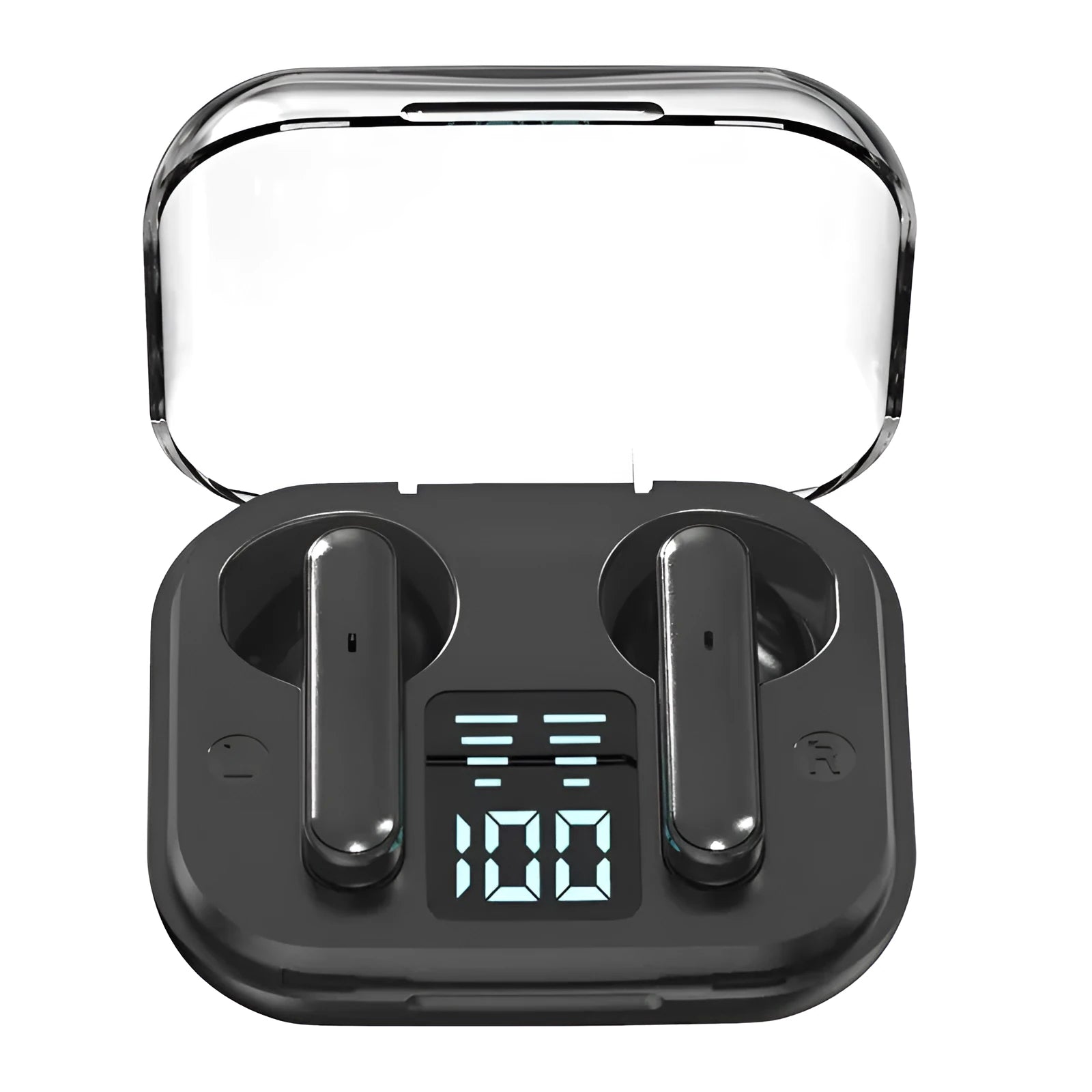 Black standard version sports Bluetooth headset binaural wireless in-ear with stereo sound and battery display