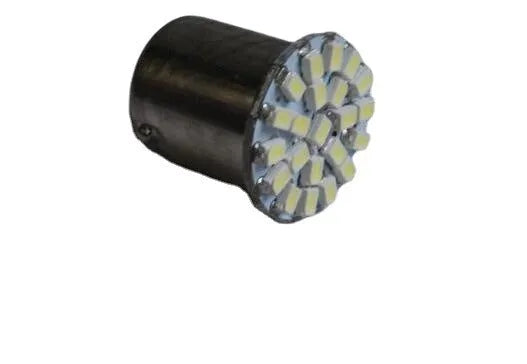 1156 1157 automotive LED bulb with 22 white LEDs for brake and turn signals.