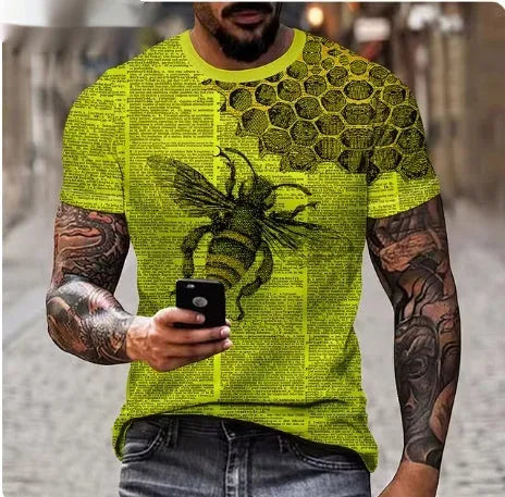 Men's black T-shirt with a large detailed fierce lion graphic print on the front