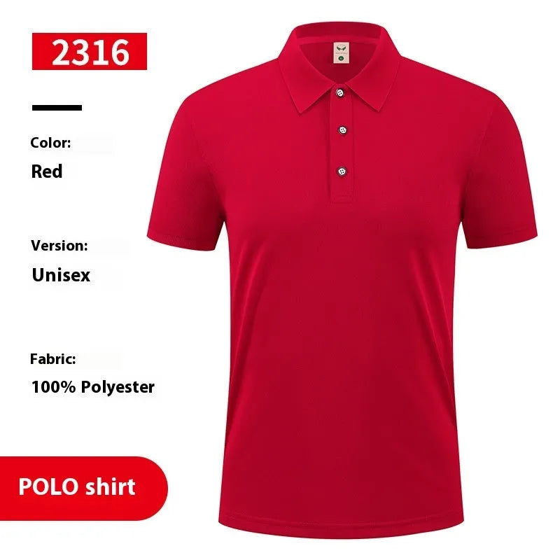 Ice silk polo shirt short sleeve with advertising space in multiple colour options