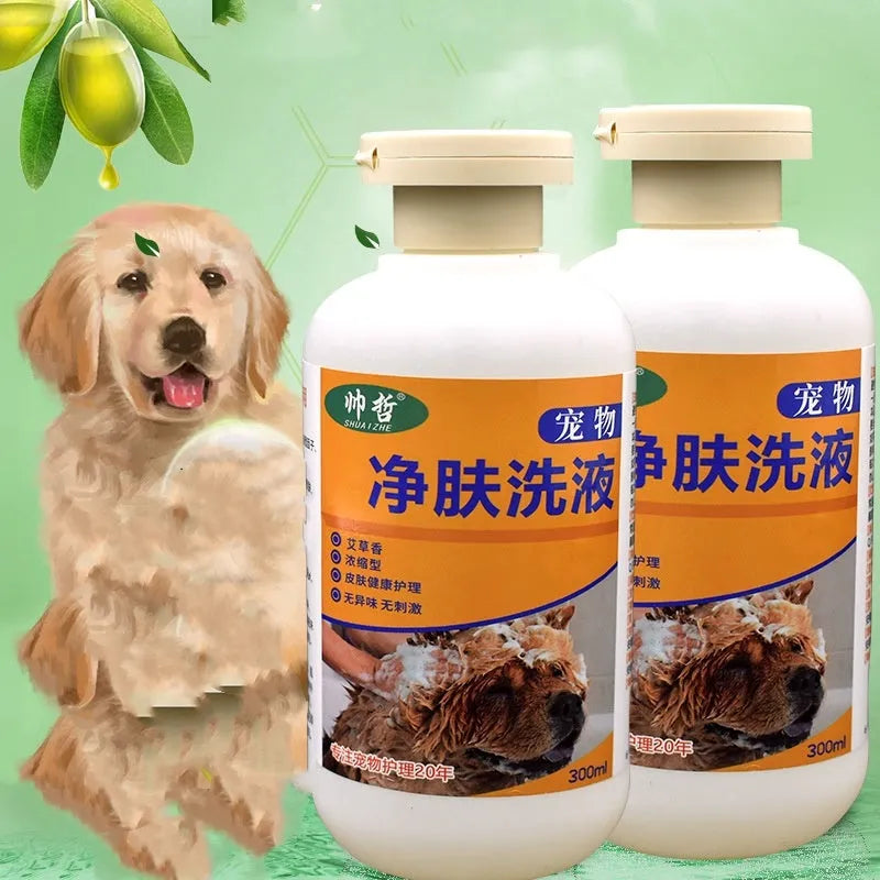 300ml bottle of medicated pet cleansing body lotion for dogs and cats skin care