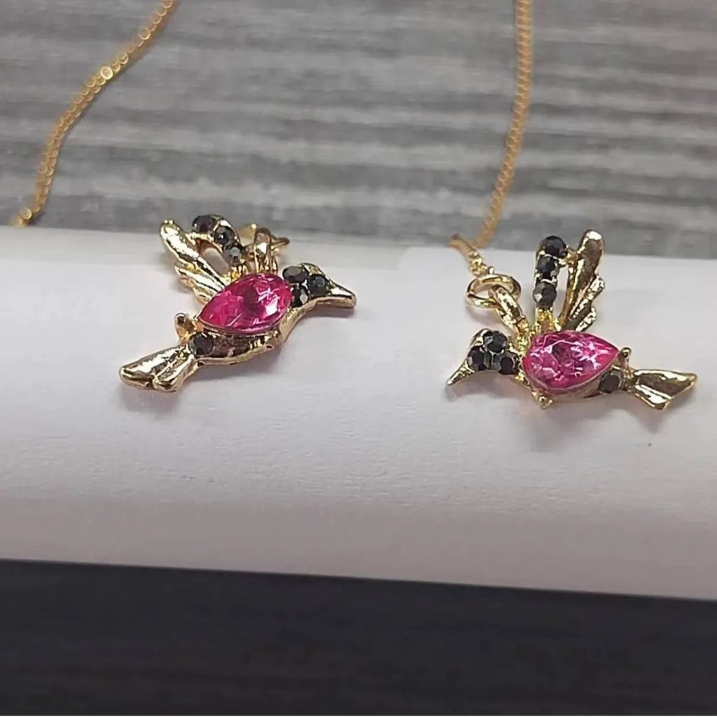 Bird hanging earrings for women in long style with mixed zirconium wings on electroplated alloy.