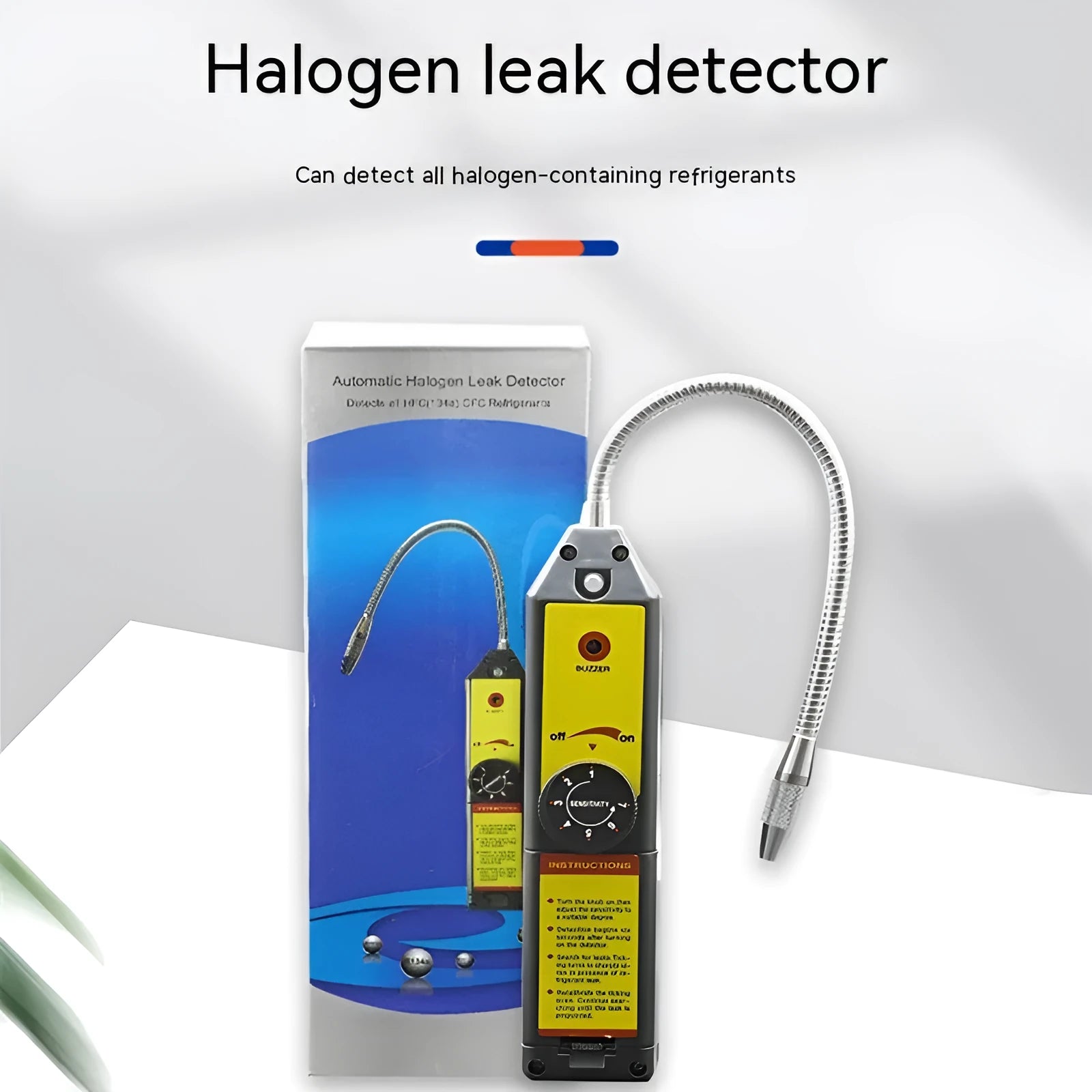 WJL-6000 electronic halogen leak detector with extended probe for automotive refrigerant detection