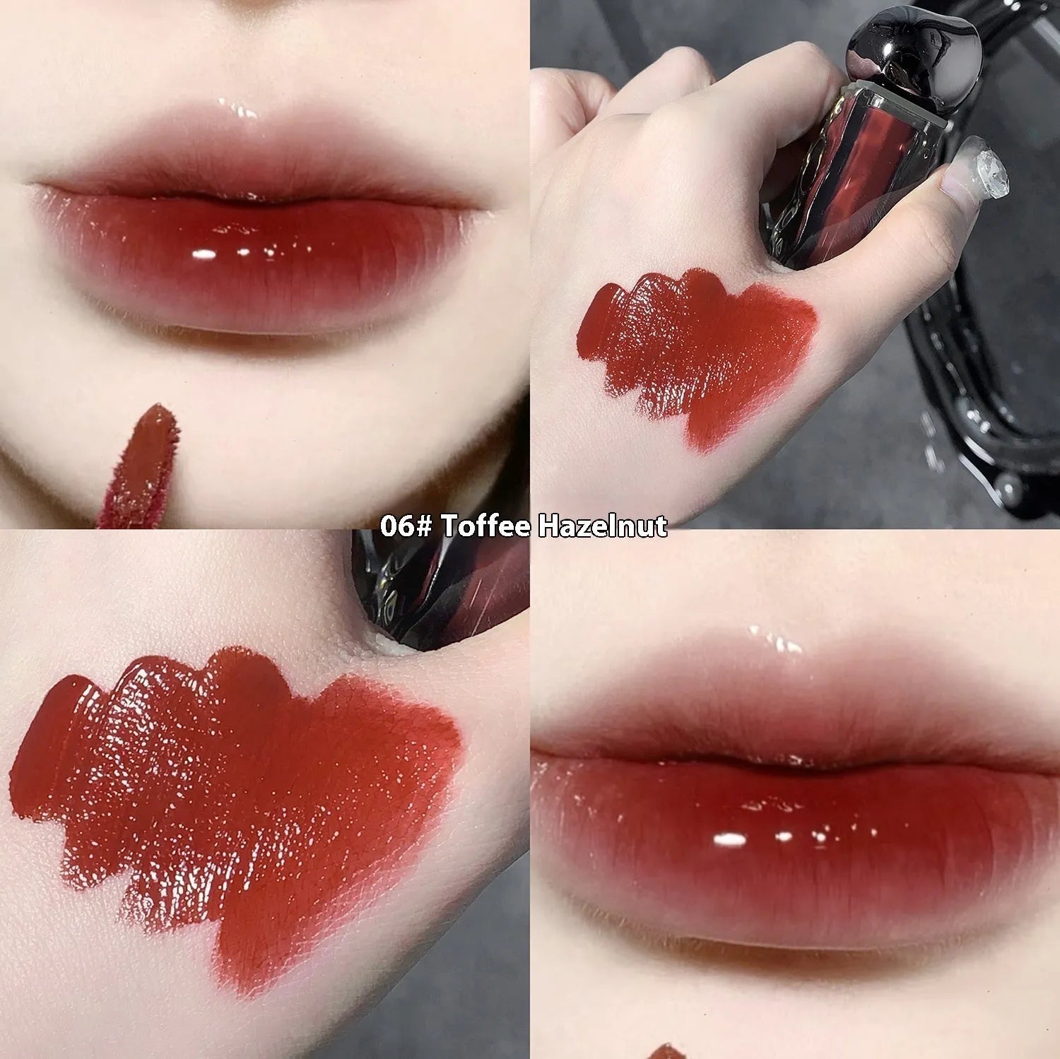 Glacier Lava Lip Lacquer in water-light mirror formula with seven shade options 01-07