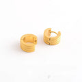 Geometric three-line frosted earrings in Korean style with titanium steel construction