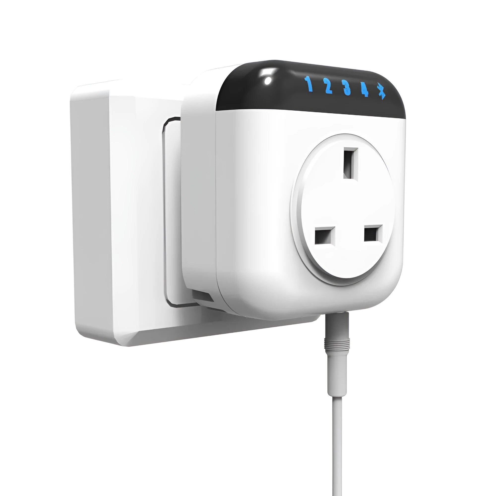 White Tuya WiFi smart socket with temperature sensor and US 3-pin plug