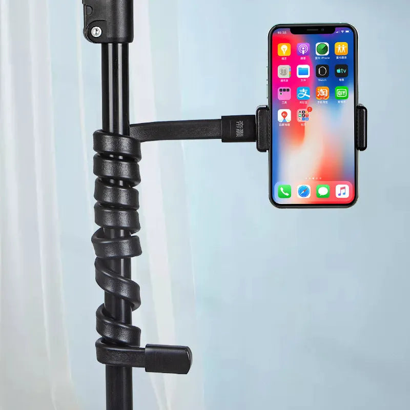 Flexible adjustable phone holder with silica gel hose and aluminium alloy mounting bracket