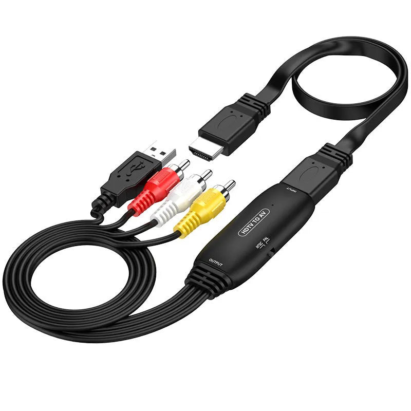 HDMI to AV converter cable with 110cm length for 1080p video transfer between devices