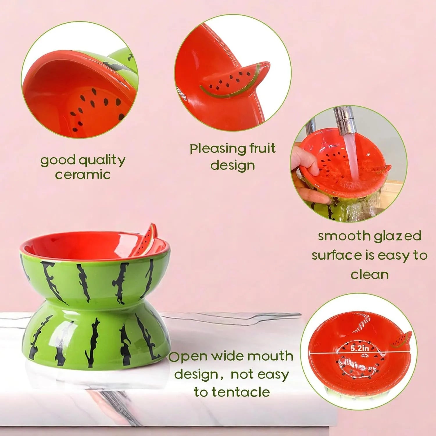 Ceramic elevated cat bowl with tilted design and patterned finish for comfortable pet feeding