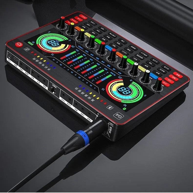 G4 professional live sound card and condenser microphone set with LCD display and remote control.