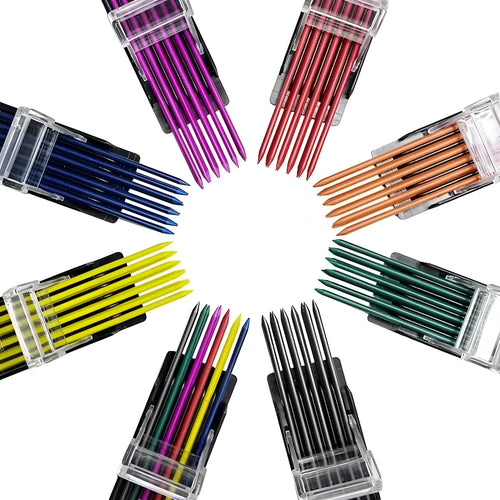 Box of 12 rainbow colour mechanical pencil refills for drawing and writing