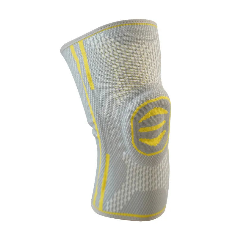 Mountaineering knee pads in cotton material showing green, blue, and yellow colour options