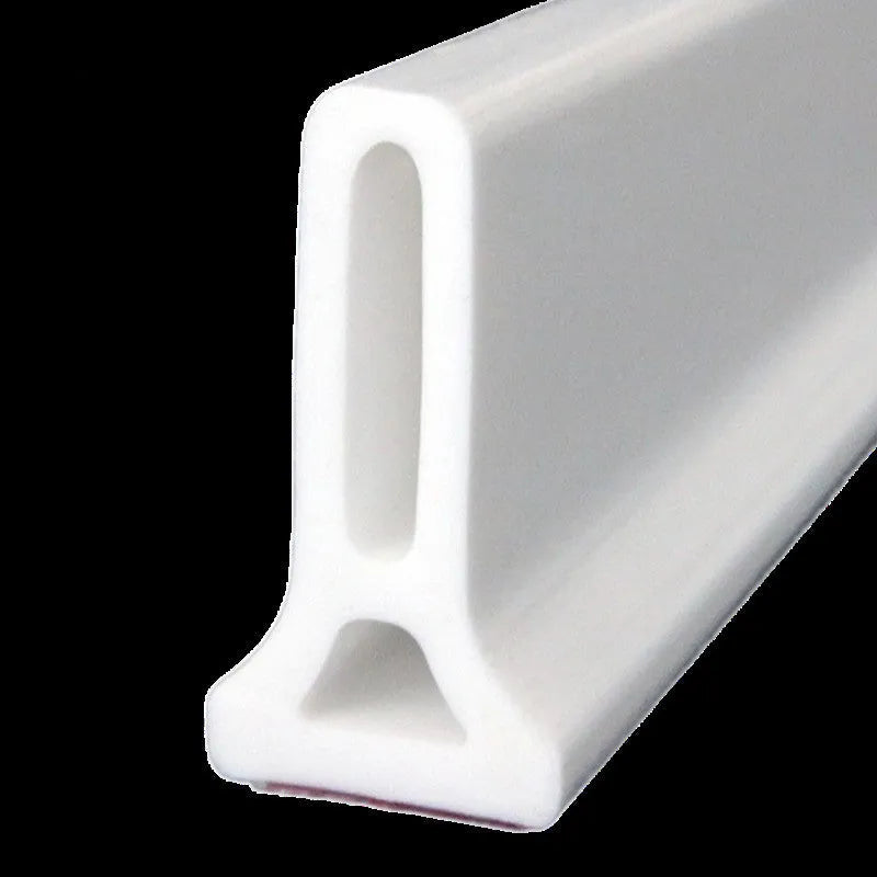 Flexible TPE silicone bathroom waterproof strip for shower room floor water blocking in black, white or grey