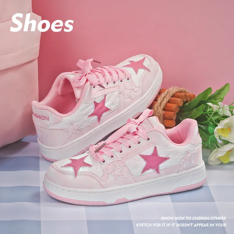 Denim skateboard shoes with round toe and leather stitching in black, green, or pink colours