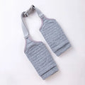 Blue dog elbow support sleeve with padded patch and matching scarf, shown with plastic buckle adjustment.