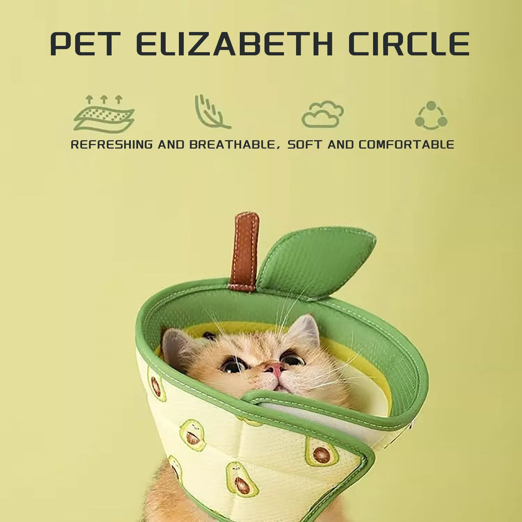 Soft adjustable cat recovery cone collar made from beige EPE foam with a white adjustable strap.
