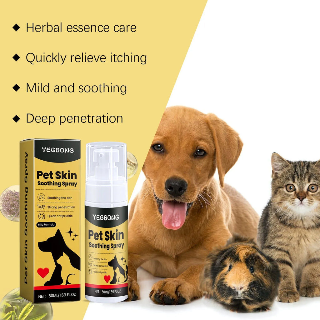 50ml pet skin care spray bottle for dogs and cats with tea tree oil, lavender oil, and silver ion