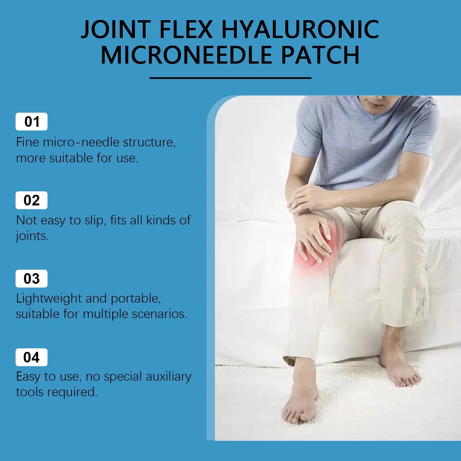 Four curcumin joint care microneedle patches for topical pain relief