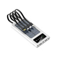 Black or white 20000mAh solar power bank with cable, showing creative design and portable size