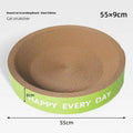 Green round cat scratching bed nest with sisal surface and removable cushion, 50cm diameter