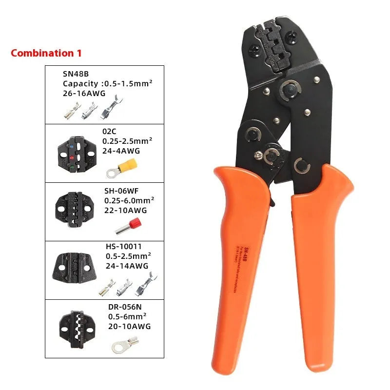 SN-48B portable multi-wrench terminal crimping pliers combination set with wire crimping tool
